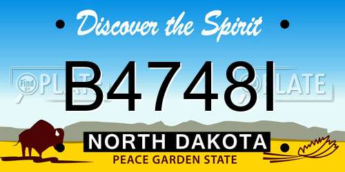 B4748I North Dakota License Plate