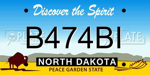 B474BI North Dakota License Plate