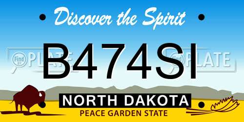 B474SI North Dakota License Plate