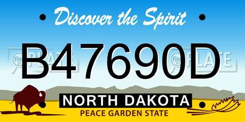 B47690D North Dakota License Plate