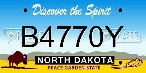B4770Y North Dakota License Plate