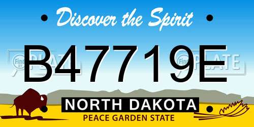 B47719E North Dakota License Plate