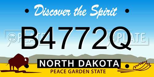 B4772Q North Dakota License Plate