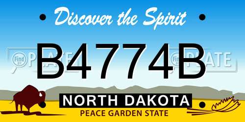 B4774B North Dakota License Plate