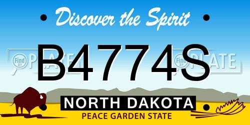 B4774S North Dakota License Plate