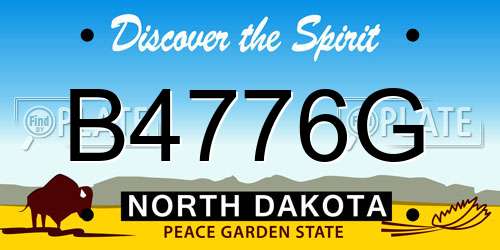 B4776G North Dakota License Plate