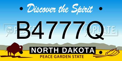B4777Q North Dakota License Plate