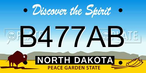 B477AB North Dakota License Plate