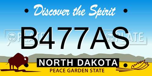 B477AS North Dakota License Plate