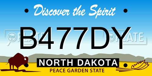 B477DY North Dakota License Plate