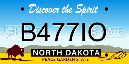 B477IO North Dakota License Plate