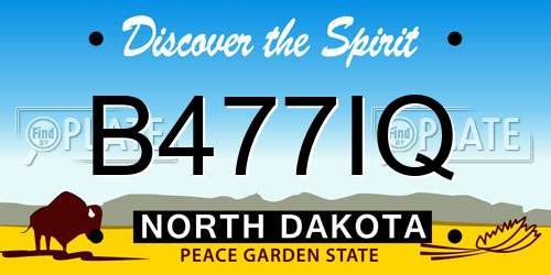 B477IQ North Dakota License Plate
