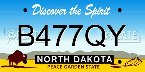 B477QY North Dakota License Plate