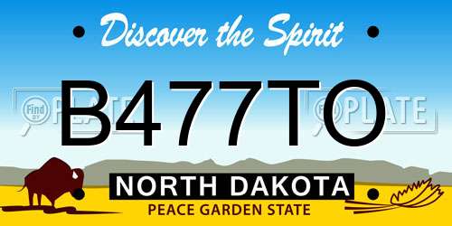 B477TO North Dakota License Plate