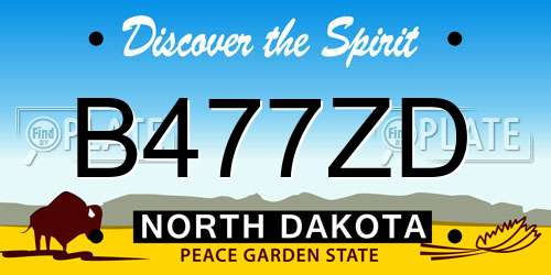 B477ZD North Dakota License Plate