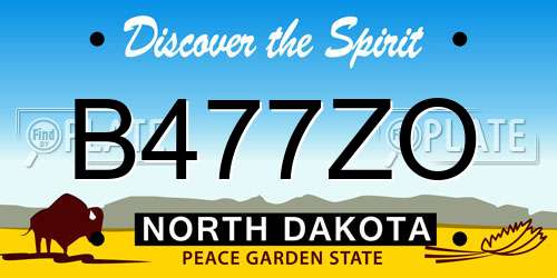 B477ZO North Dakota License Plate