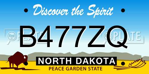 B477ZQ North Dakota License Plate