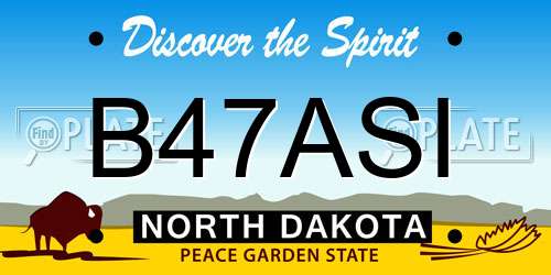 B47ASI North Dakota License Plate