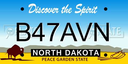B47AVN North Dakota License Plate