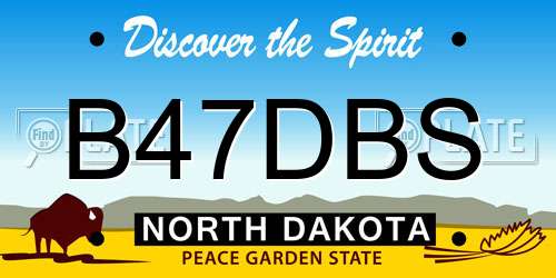 B47DBS North Dakota License Plate