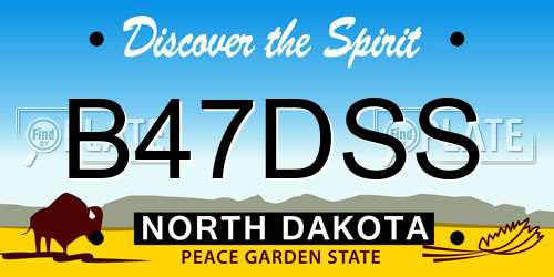 B47DSS North Dakota License Plate