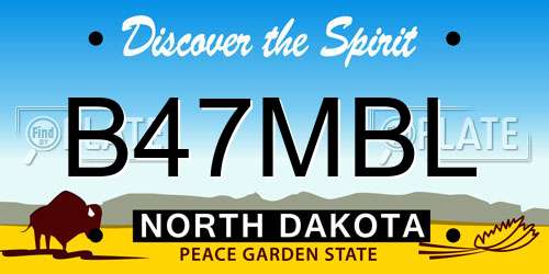 B47MBL North Dakota License Plate