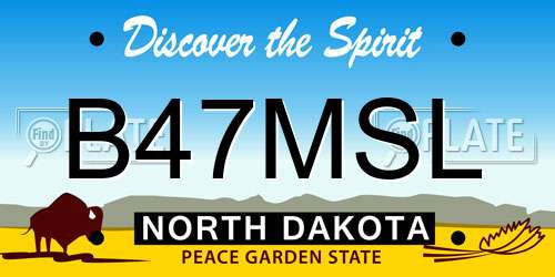 B47MSL North Dakota License Plate