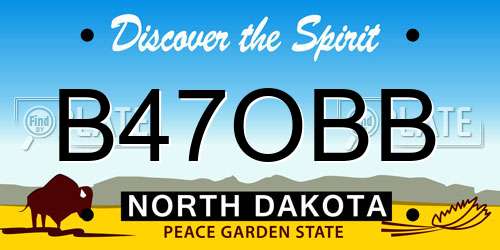 B47OBB North Dakota License Plate