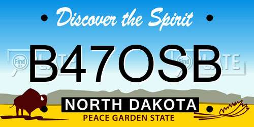 B47OSB North Dakota License Plate