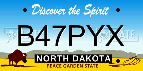 B47PYX North Dakota License Plate