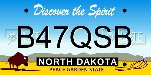 B47QSB North Dakota License Plate