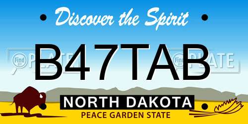 B47TAB North Dakota License Plate