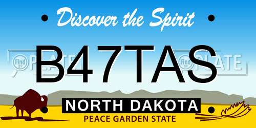 B47TAS North Dakota License Plate