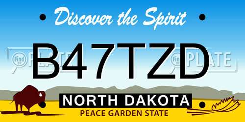 B47TZD North Dakota License Plate