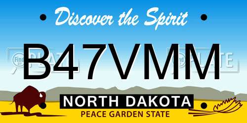B47VMM North Dakota License Plate