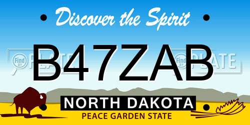 B47ZAB North Dakota License Plate
