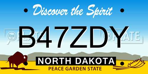 B47ZDY North Dakota License Plate