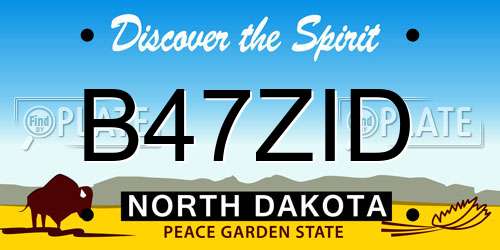 B47ZID North Dakota License Plate