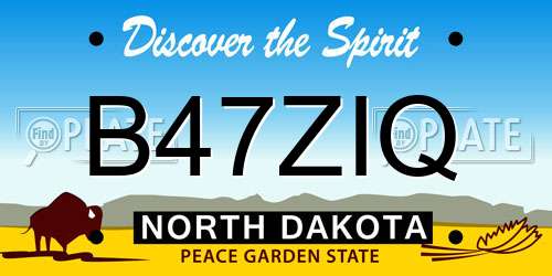 B47ZIQ North Dakota License Plate