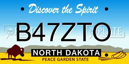 B47ZTO North Dakota License Plate