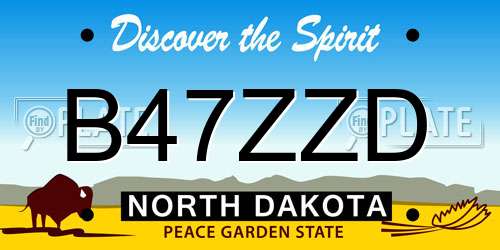 B47ZZD North Dakota License Plate