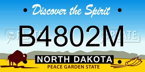 B4802M North Dakota License Plate