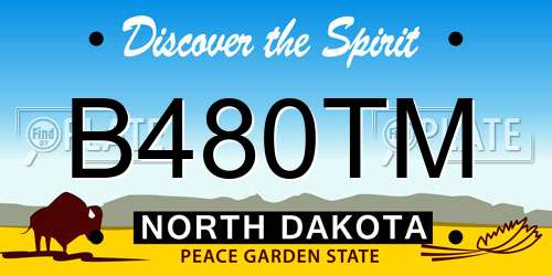 B480TM North Dakota License Plate