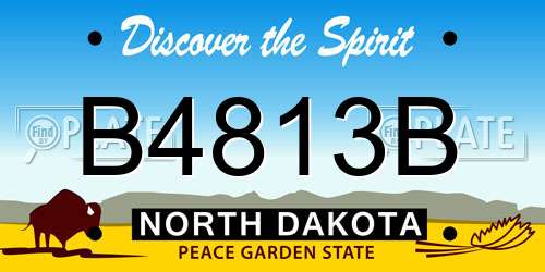 B4813B North Dakota License Plate