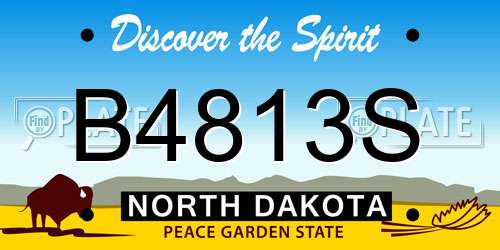 B4813S North Dakota License Plate