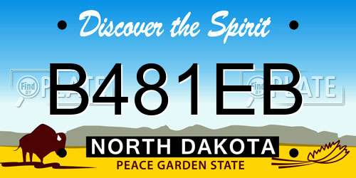 B481EB North Dakota License Plate