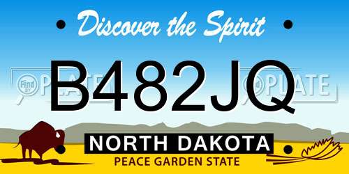 B482JQ North Dakota License Plate