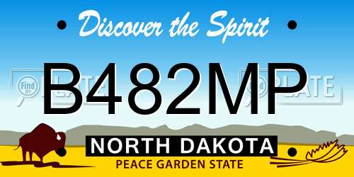 B482MP North Dakota License Plate