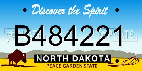B484221 North Dakota License Plate