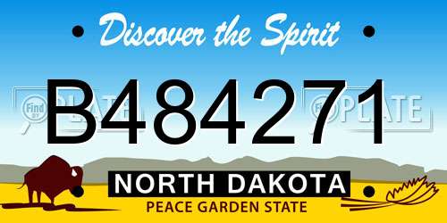 B484271 North Dakota License Plate